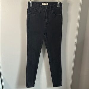 Madewell Black Wash High-Rise Skinny Stretch Cotton Blend Skinny Jeans